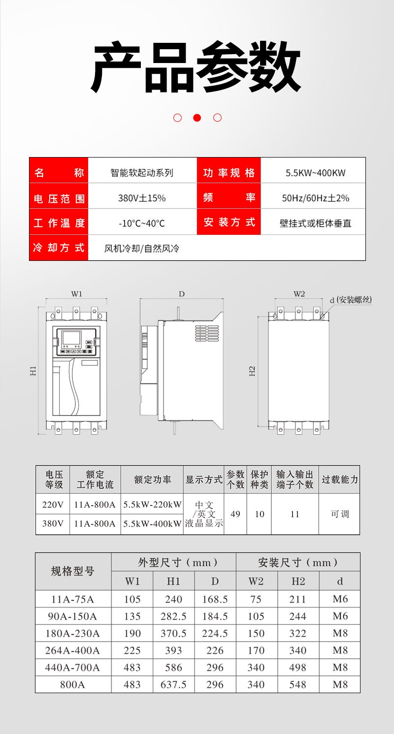SKR6800在线软启动器外形尺寸图 SKR6800在线软启动器外形尺寸图